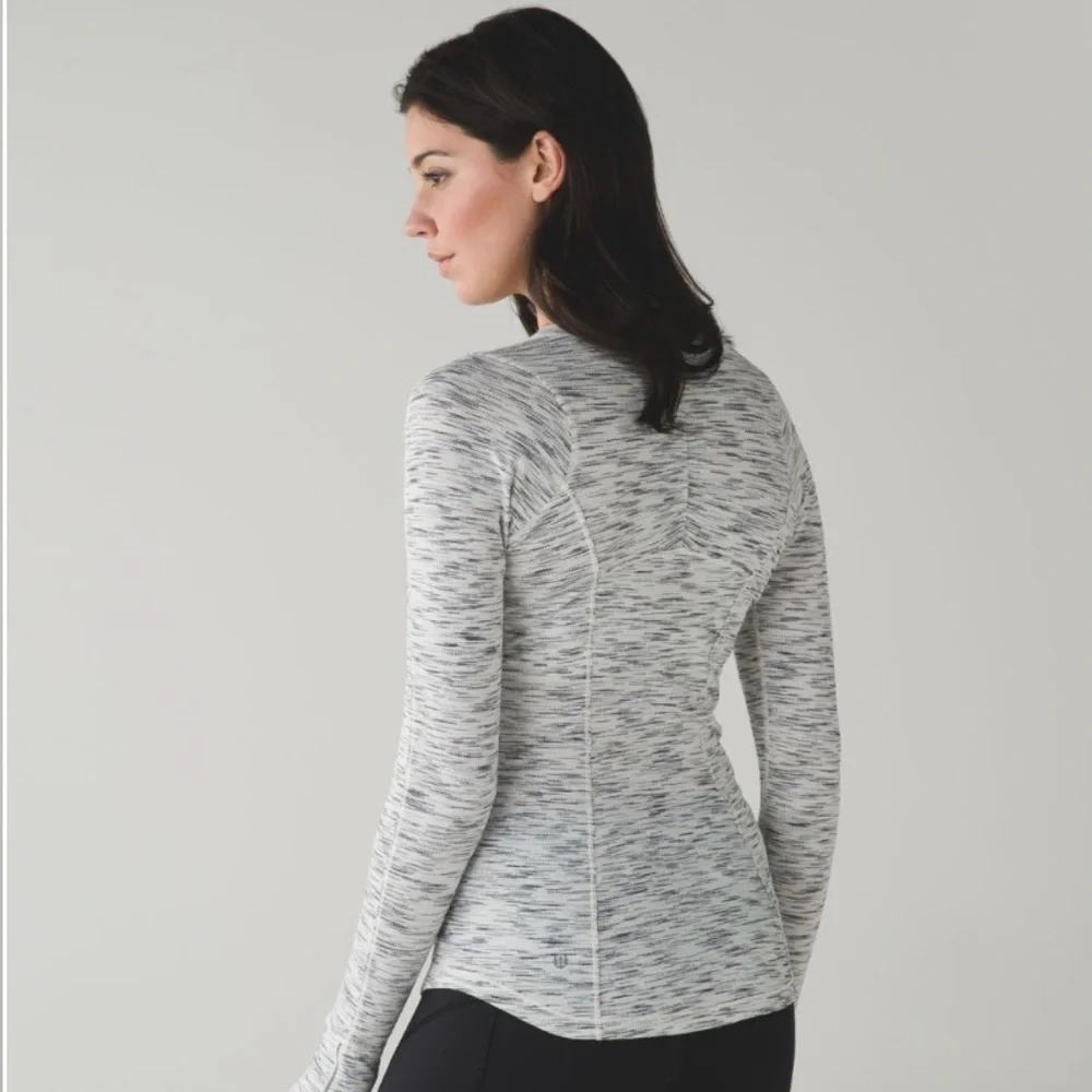 Lululemon 5 Mile Long Sleeve, Tiger Space Dye Black White